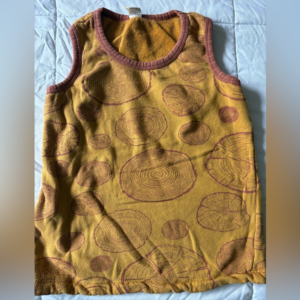 Kate Quinn Mustard and Maroon Kids Tank Top